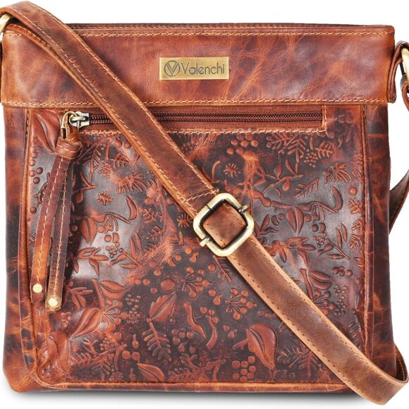 Handbags - Real Genuine Leather Women's Crossbody Purse/Bag With Adjustable Strap